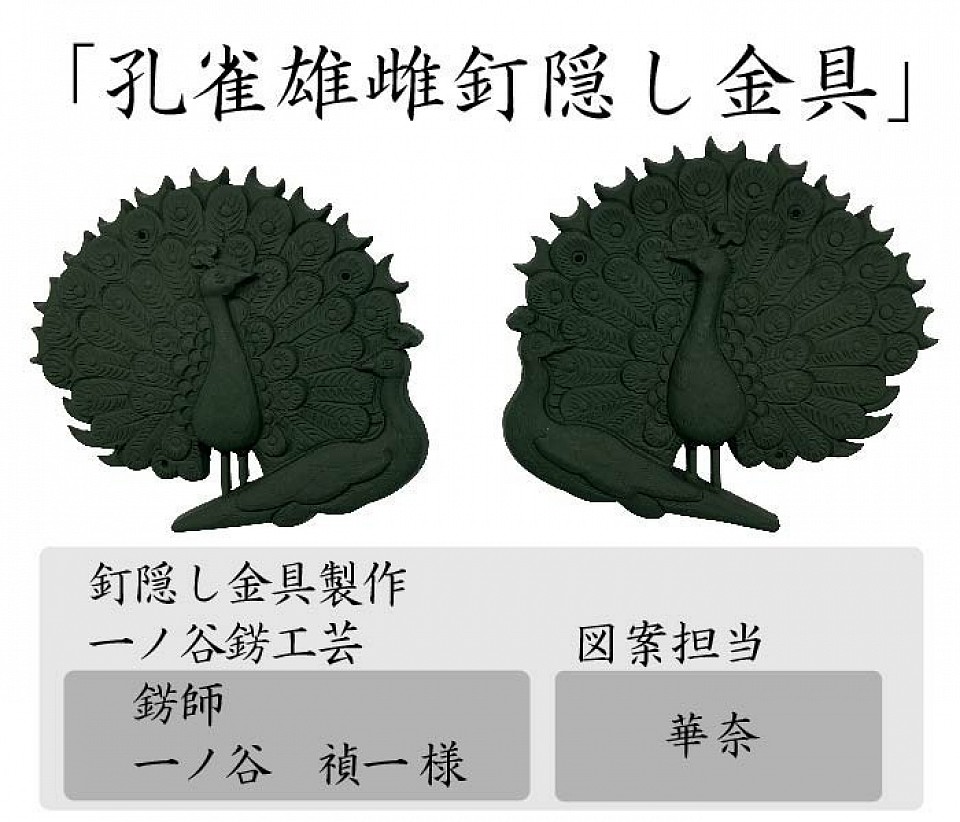 孔雀　釘隠し金具　一ノ谷禎一 華奈
